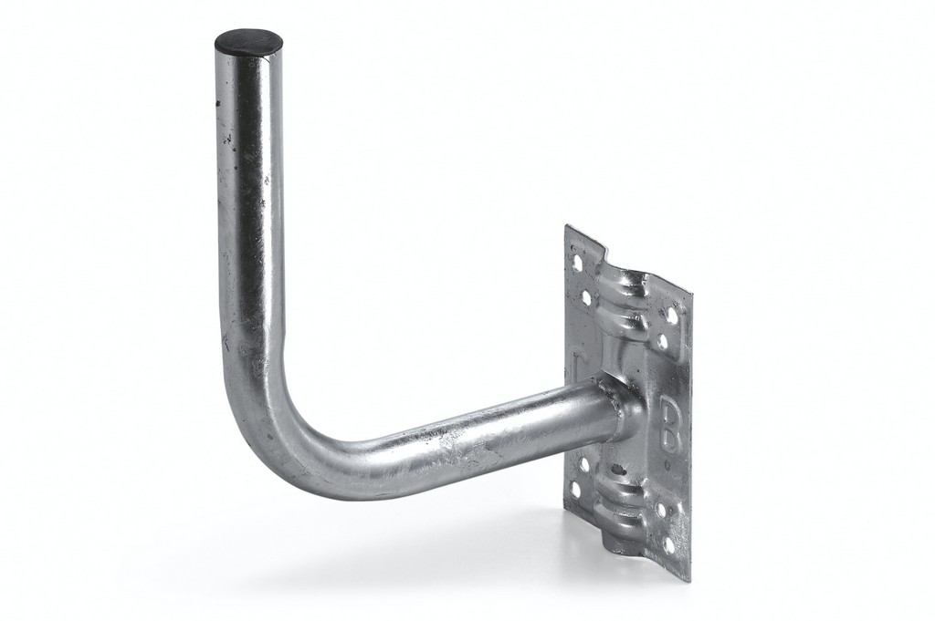 SUPPORTO A "L" LEGGERO IN TUBO TONDO DA MURO L.25CM H.25CM