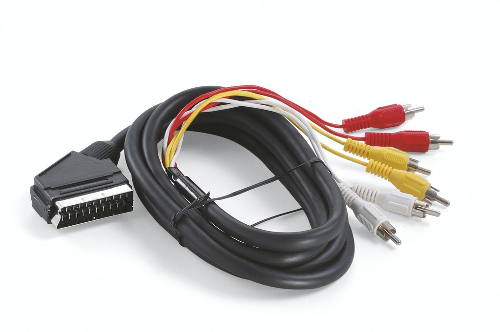 CAVO SCART M/6 RCA M L.2,0MT. VIDEO+R+L IN / VIDEO+R+L OUT