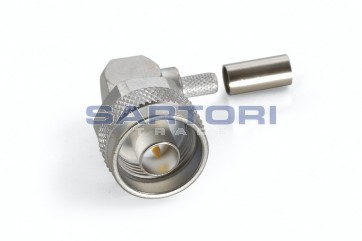CONNETTORE COASSIALE N MASCHIO A 90° A CRIMPARE