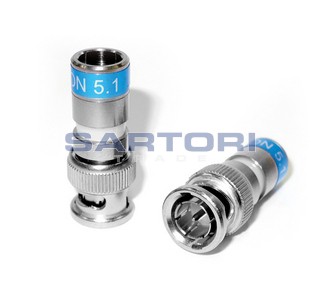 CONNETTORE COASSIALE BNC MASCHIO COMPRESSIONE