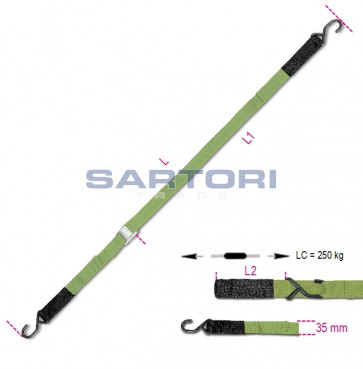 CINGHIA CON 2 GANCI ED ASOLE CON FIBBIA 