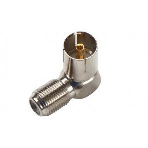 ADATTATORE COASSIALE IEC F / F FEMMINA 90° 