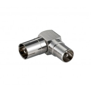 ADATTATORE COASSIALE IEC MASCHIO/IEC FEMMINA 90° 