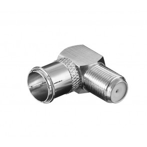 ADATTATORE COASSIALE F MASCHIO RAPIDO / F FEMMINA 90°