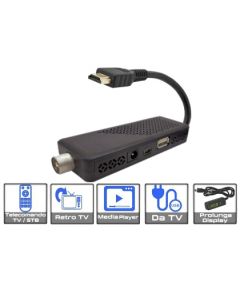 RICEVITORE DVB/T2 RETRO-TV STICK + TELECOMANDO 2IN1