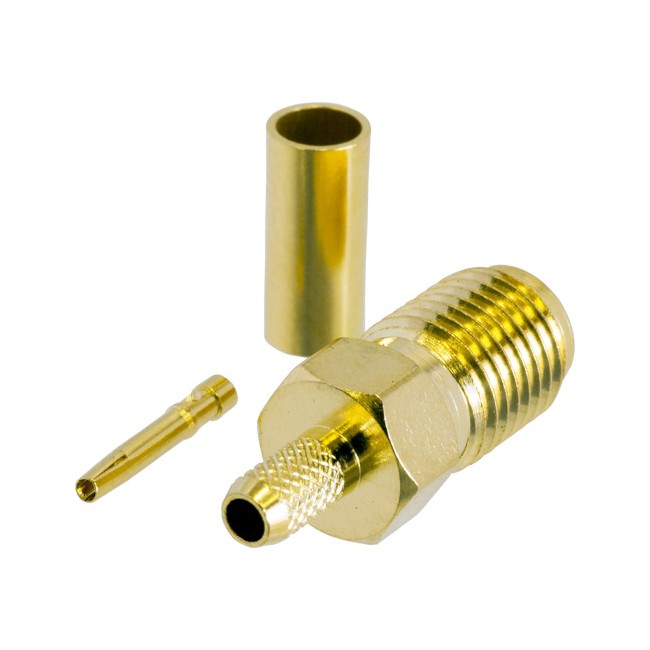 CONNETTORE SMA FEMMINA VITONE PER RG58/RG223/HF195 CRIMPARE